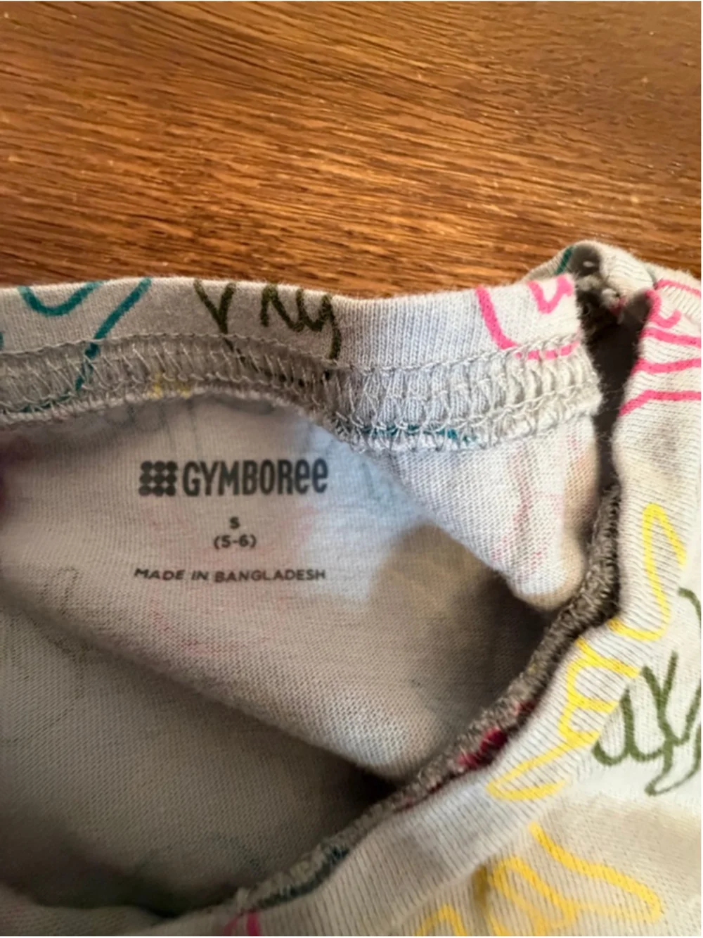 Gymboree Girls Long Sleeve Shirt Size 5 6 Gray Colorful Graphic Print Top